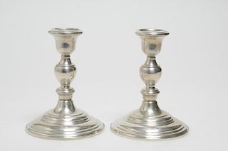 Cartier Sterling Silver Candlesticks, Weighted, 2