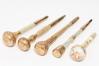 Victorian Parasol Handles, Gold Plated