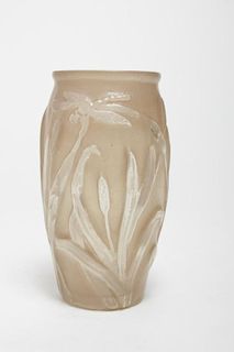 French Art Deco Frosted Glass Vase