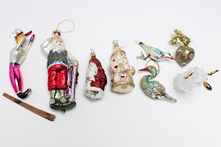 Vintage Hand-Painted Glass Christmas Ornaments, 8