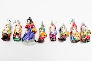 Vintage Glass Christmas Ornaments, Snow White, 8