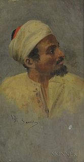 Spanish School, 19th/20th Century      Head of an Arab Man