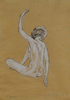 Arthur Bowen Davies (American, 1863-1928)      Seated Nude
