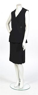 A Geoffrey Beene Black Wool Crepe Skirt Suit,
