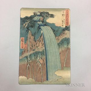 Utagawa Hiroshige (1797-1858), Mount Nikko, Urami Waterfall, Shimotsuke Province
