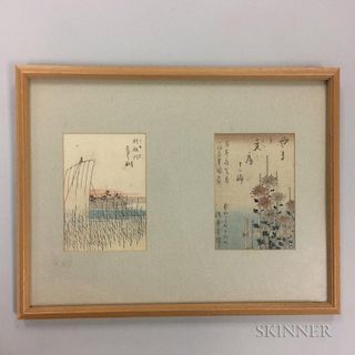 Two Woodblock Prints in a Frame