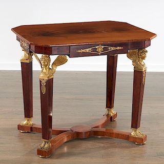 French Empire style bronze mounted center table