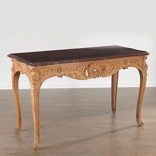 Louis XV oak marble top console