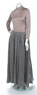 A George Halley Mauve and Silver Gown,