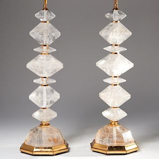 Nice pair Rock Crystal table lamps