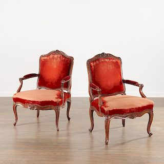 Pair Louis XV style fauteuils