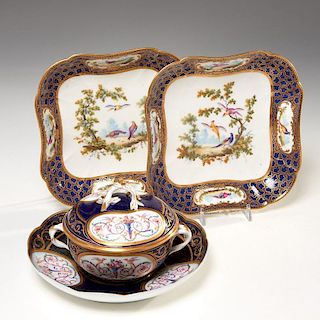 Group (3) early Sevres porcelain serving pieces