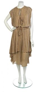A Missoni Gold Linen Knit Dress Ensemble, Dress size L, vest size M.