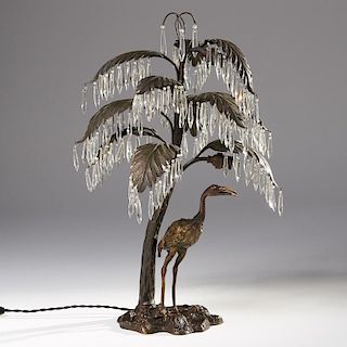 Orientalist bronze Palm Tree table lamp