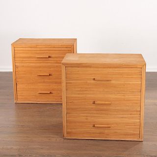 Pair of Mid-Century rattan chests of drawers