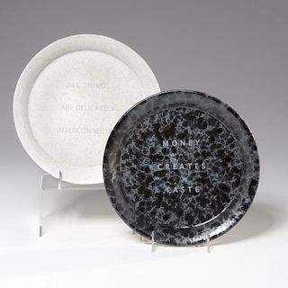 Jenny Holzer, (2) ceramic plates