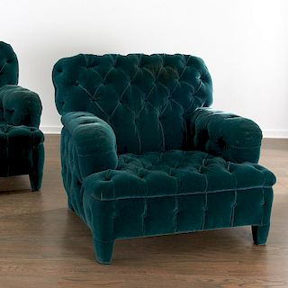 Important pair of club chairs by Jacques Grange