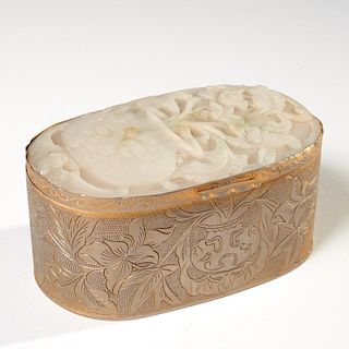 Chinese jade-mounted box