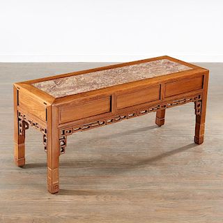 Chinese carved hardwood low table
