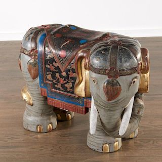 Chinese lacquered pachyderm garden seat