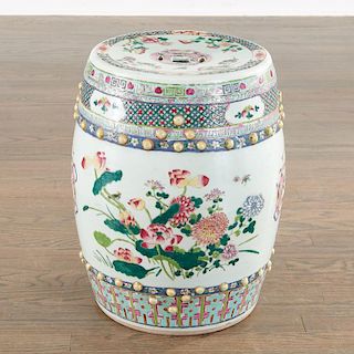 Chinese Famille Rose porcelain garden seat