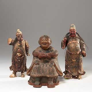 (3) Chinese polychrome decorated figures