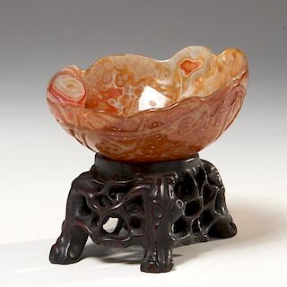 Chinese agate libation bowl