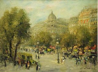 LIBERTS, Ludolf. Oil on Canvas. Paris Street Scene