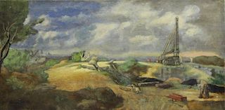 SMALL, Arthur. Oil on Canvas "A Landscape" Farm