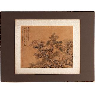 Chinese painting of Scholars in landscape