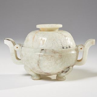 Chinese carved jade Archaistic censer