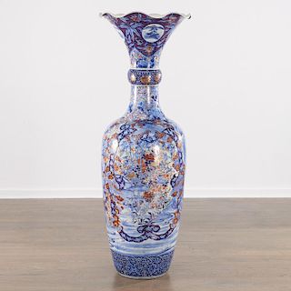 Massive Japanese Imari porcelain floor vase