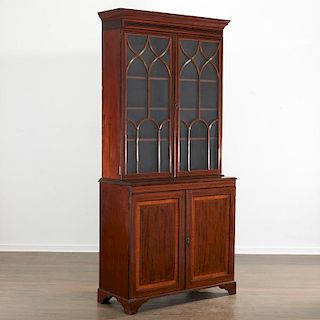 George III mahogany bookcase cabinet