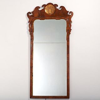 George II parcel gilt walnut pier mirror