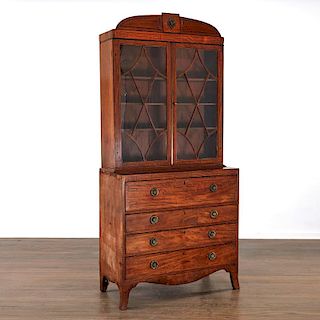 English Regency mahogany secretary bookcase