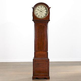 Georgian mahogany inlaid tall case clock