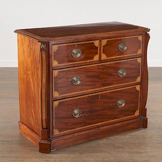 George III mahogany and satinwood chest of drawers