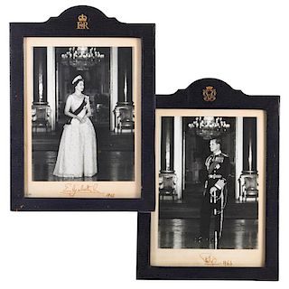 Queen Elizabeth II and Prince Philip signed photos