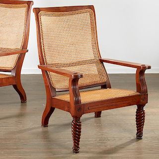 Pair Anglo-Colonial plantation chairs
