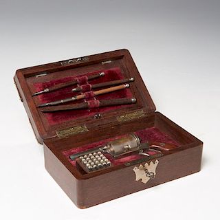 Amazing Victorian "gun box" travelling writing set