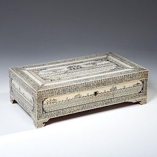 Large Anglo-Indian bone veneered box