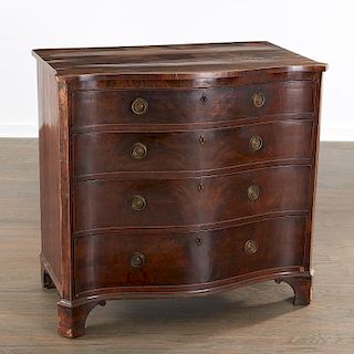 George III serpentine front chest of drawers