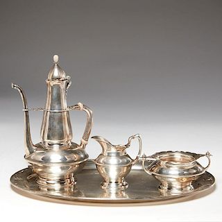 Tiffany & Co. silver coffee set with tray