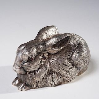 Russian silver model of a rabbit