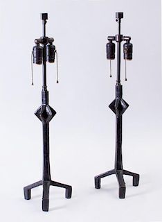 AFTER DIEGO GIACOMETTI (1902-1988): CANDLESTICK LAMPS: A PAIR