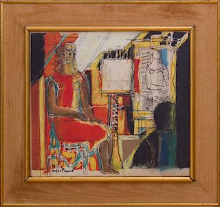 MAX PAPART (1911-1994): WOMAN IN ARTIST'S WORKSHOP