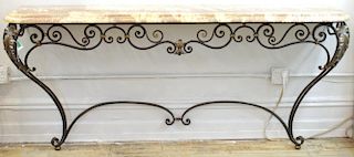 Marble & Wrought Iron Console Table
