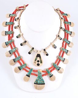 Kewa Pueblo "Depression Era" Necklaces, Exhibited: Thunderbird Jewelry of Santo Domingo Pueblo (5/15/2011 - 4/29/2012), Wheel