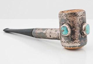 Navajo Silver and Turquoise Pipe