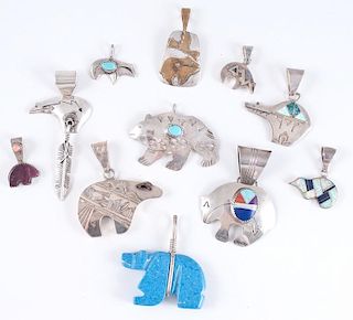 Assorted Bear Pendants, from the Estate of Lorraine Abell (New Jersey, 1929-2015)
